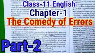 Class11 English Chapter 1 the Comedy of Errors Part2 Bengali analysis with Questions Answers [upl. by Osnerol]