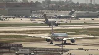 KLAX C17 Globemaster III landing on runway 25L [upl. by Hcab]