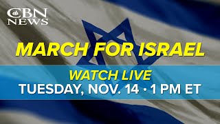 CBN News Coverage of the March for Israel  November 14 at 1 PM ET [upl. by Garihc]