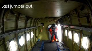 A parachute drop from the pilots view in an Antonov AN2 aircraft [upl. by Kolodgie736]