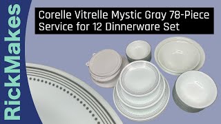 Corelle Vitrelle Mystic Gray 78Piece Service for 12 Dinnerware Set [upl. by Adalia391]