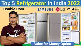 Top 5 Double Door Refrigerator in India 2022  Best Refrigerator 2022 in India [upl. by Kceb]