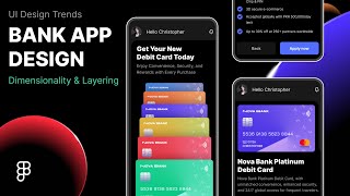 UI Design Trends  7  Dimensionality amp Layering  Bank App Design [upl. by Deron]