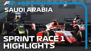 F2 Sprint Race 1 Highlights  2021 Saudi Arabian Grand Prix [upl. by Adnomal]