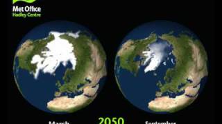 COP17  Met Office Projections of sea ice changes due to climate change [upl. by Scherman455]