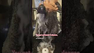 Trying this viral clay mask Highly Requested Deep Cleansing Service blackhaircare curlyhair [upl. by Finah]