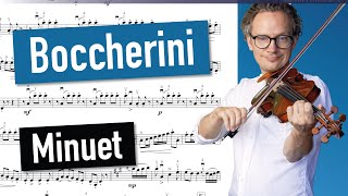 Boccherini Minuet  Violin Sheet Music  Piano Accompaniment  Different Tempi [upl. by Idrahs65]