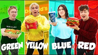 EATING ONLY 1 COLOR FAST FOOD CHALLENGE [upl. by Nhoj]