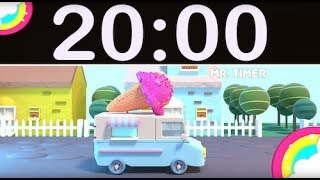 20 Minute Timer Countdown with Music for Kids Ice Cream Truck amp Rainbow [upl. by Tiffany]