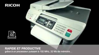 Ricoh SP1200sf  Vcomm  0800 95598  photocopieurs couleurs imprimantes Multifonctions [upl. by Adama]