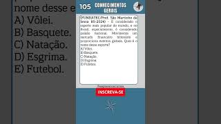 📘 QUESTÃO DE CONHECIMENTOS GERAIS PARA CONCURSO quiz concurso atualidades conhecimentosgerais [upl. by Cecile]