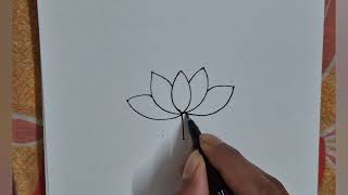 easy art for beginners lotus painting easy lotus drawingRima dey [upl. by Lrem30]