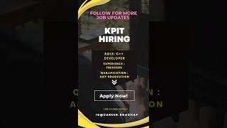 KPIT is hiring for C Developer  Freshers  Off Campus Jobs 2023  Kpit hiring 2023 [upl. by Merrell]