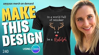 Print On Demand Tshirt Design Tutorial Using Canva Fast Minimalist Christmas Design❤️🔥💲 [upl. by Tedie796]