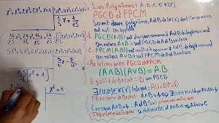 algébre 1  Polynômes  partie 4  Comment trouver le pgcd et ppcm de deux polynômes [upl. by Nerek368]