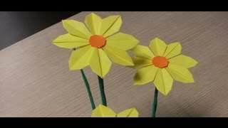 origami flowers  daisy  how to make [upl. by Aicenert568]