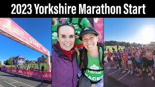 Yorkshire Marathon 2023 10th Anniversary  The Start Line York is Sunny Today  Good Luck Runners [upl. by Yendys]