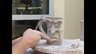 Mitchell Grafton sculpting a Face Mug  Time Lapse [upl. by Rehnberg]