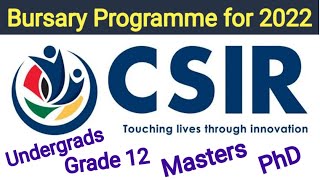 CSIR Bursary 2022  Part 2 on How to apply for the CSIR bursary  CSIR Bursary Application process [upl. by Pearla607]