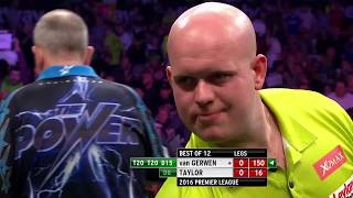 WHAT A COMEBACK Taylor v Van Gerwen  2016 Premier League [upl. by Zuzana950]