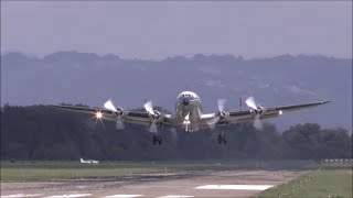 The legendary Super Constellation in action  takeoff low pass amp landing in Altenrhein [upl. by Eboh871]