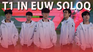 T1 Players in EUW SoloQ Livestream  111 Faker  Gumayusi  Zeus [upl. by Nnayrrehs]