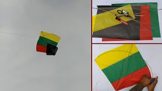 How to make kite in four colors at home  Ada tawa making and kite flying  kite crafts  Diy kite [upl. by Selle]