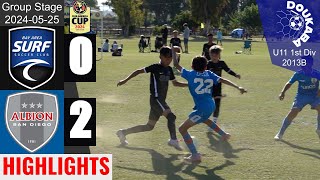 Bay Area Surf 13B PreMLS 02 Albion San Diego B13 EA  Club America Cup U11 1st Div  20240525HL [upl. by Chilcote]