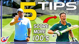 5 Tips to score more Hundreds  Cricket batting tips  How to score more runs [upl. by Laemsi]