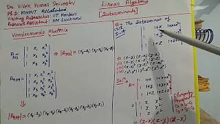 Lec12 Determinant of Vandermonde Matrix CSIR Que Dec2014 Study Material of CSIR maths [upl. by Neddie640]