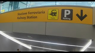 Walkthrough Landing at Rome–Fiumicino FCO to Leonardo Express Train to Termini [upl. by Nylirehs]