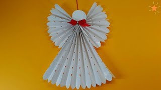 How to make a paper angel  Christmas tree decorations [upl. by Griswold312]