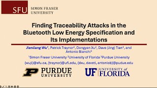 USENIX Security 24  Finding Traceability Attacks in the Bluetooth Low Energy Specification [upl. by Asereht]