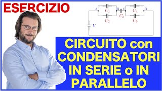 Circuito con condensatori in serie e parallelo [upl. by Mirna]