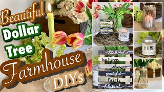 Dollar Tree Farmhouse Inspired DIYS  Candle Vase Decor [upl. by Prendergast410]