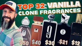 TOP 32 VANILLA CLONE FRAGRANCES  Middle Eastern Dupe Men’s Cologne Buying Guide [upl. by Kcirdef544]