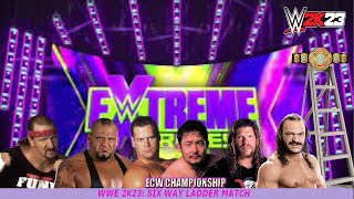 WWE 2K23  SIX WAY ECW CHAMPIONSHIP LADDER MATCH [upl. by Archy82]