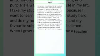 Essay on myself paragraph essay myself [upl. by Aicilana]