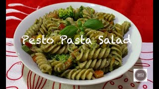 Pesto Pasta Salad Recipe  Italian Pasta Salad  Fusilli Pasta with Pesto Sauce and Veggies [upl. by Gneh]