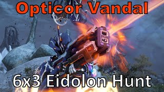 Opticor Vandal 6x3 Warframe 18 Eidolons in 1 Night Cycle Unairu Wisp DPS Volt POV [upl. by Auqenahc]