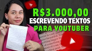 R3000 POR MÊS ESCREVENDO PARA YOUTUBER trabalho home office sem experiência  aula 1 [upl. by Hammad]