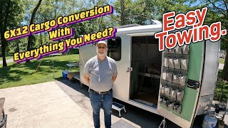 Wow A 6x12 Cargo Trailer Camper Conversion Nice Bed Storage Bath Shower [upl. by Azral717]