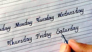 Days Of The Week॥ All Days Name In Calligraphy Style॥ [upl. by Ardried]