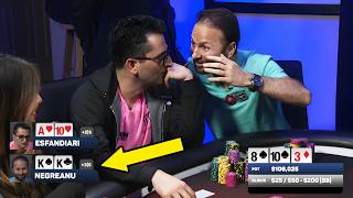 Daniel Negreanu CRUSHES Antonio Esfandiari in 3 huge poker hands [upl. by Liarret]