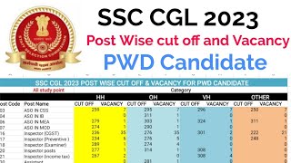 SSC CGL 2023 Post Wise Cut Off amp Vacancy for PWD Candidates [upl. by Penelopa]