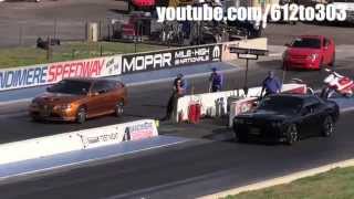 Dodge Challenger SRT8 61 vs Pontiac GTO 57 Drag Race [upl. by Hayyikaz]