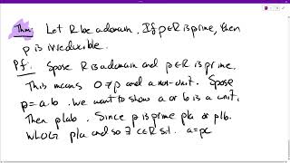 Section 24 Divisibility in Integral Domains Prime implies Irreducible in Domains [upl. by Bena702]