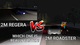 WHICH ONE IS ACTUALLY FASTER 2M REGERA VS 2M ROADSTER roblox greenville [upl. by Etep]