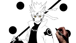 How To Draw Naruto Sage Six Paths  Step By Step  Naruto [upl. by Hillhouse]