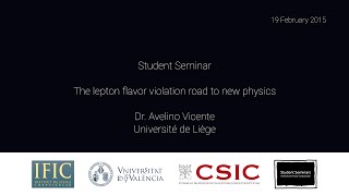 Avelino Vicente The lepton flavor violation road to new physics [upl. by Aicarg]